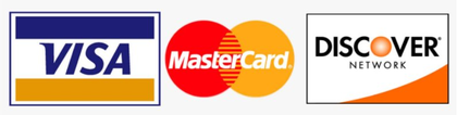 Visa, Mastercard and Discover accepted